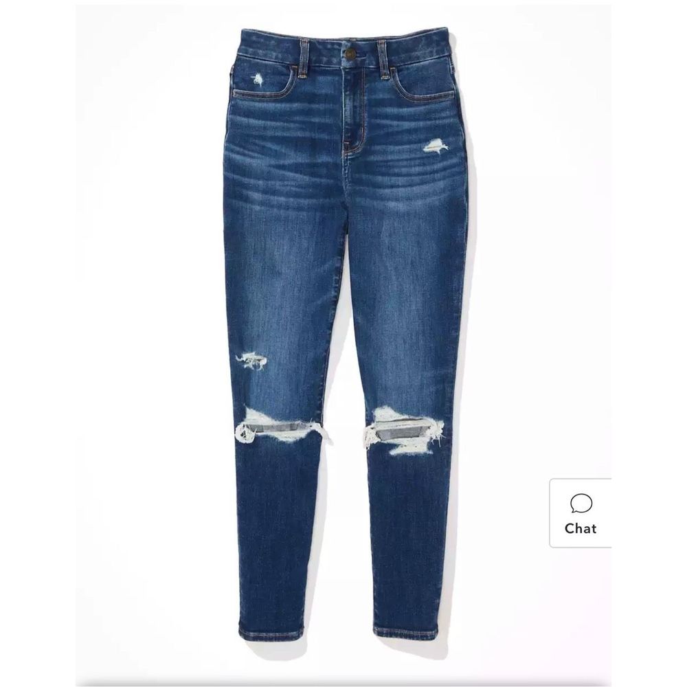 American Eagle Ne(x)t Level Ripped Curvy High-Waisted Jegging Crop Size 10